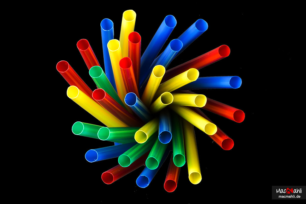 A colorful whirl of straws